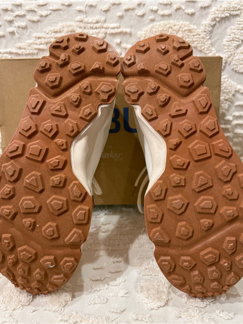 JBU Off-White Sneakers with Tan Accents - Picture 5 of 5